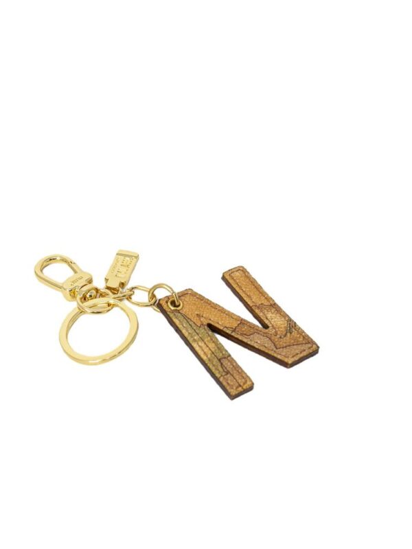 Alviero Martini Prima Classe Beige Leather Keychain