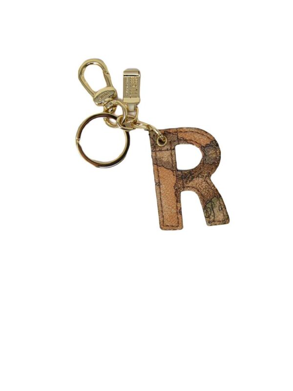 Alviero Martini Prima Classe Beige Leather Keychain