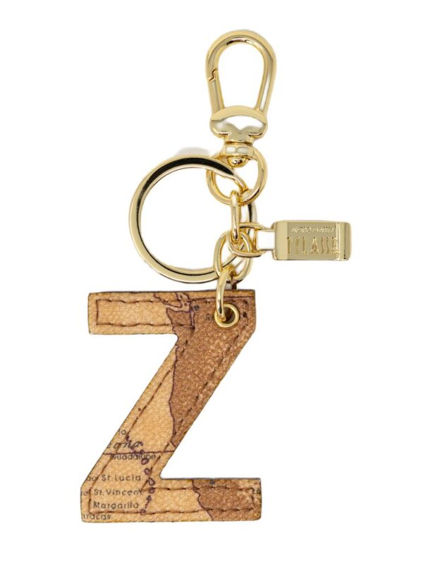 Alviero Martini Prima Classe Beige Leather Keychain