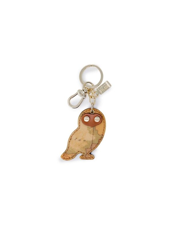 Alviero Martini Prima Classe Beige Leather Keychain