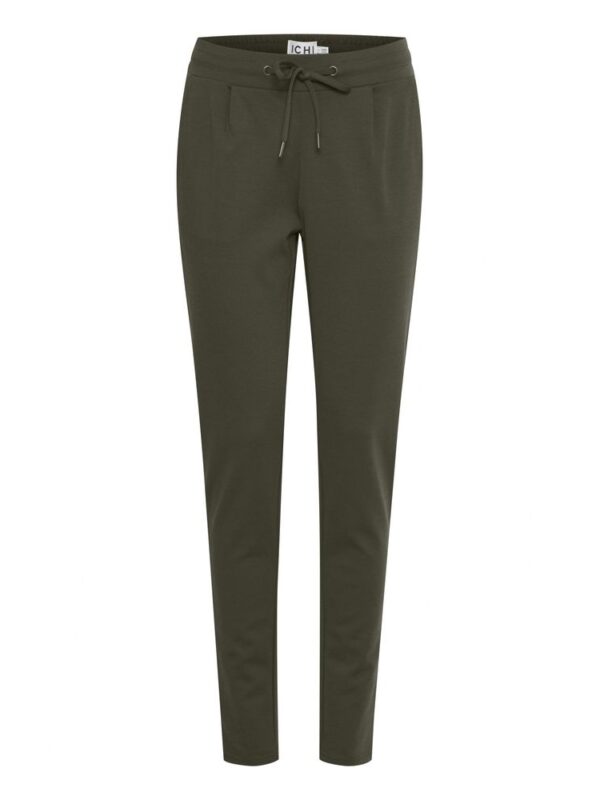 ICHI Green Polyester Pant