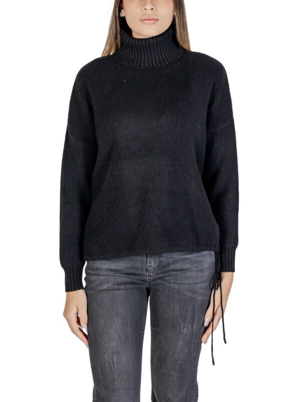 Sandro Ferrone Black Viscose Turtleneck
