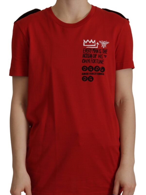 Dolce & Gabbana Red Amor Vincit Omnia Crewneck T-shirt