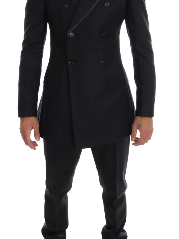 Dolce & Gabbana Gray Wool Double Breasted 3 Piece Suit