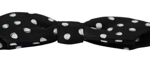 Dolce & Gabbana Black Polka Dots Adjustable Neck Bow Tie