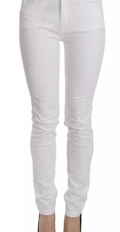 Dolce & Gabbana White Crystal Embellished Skinny Jeans