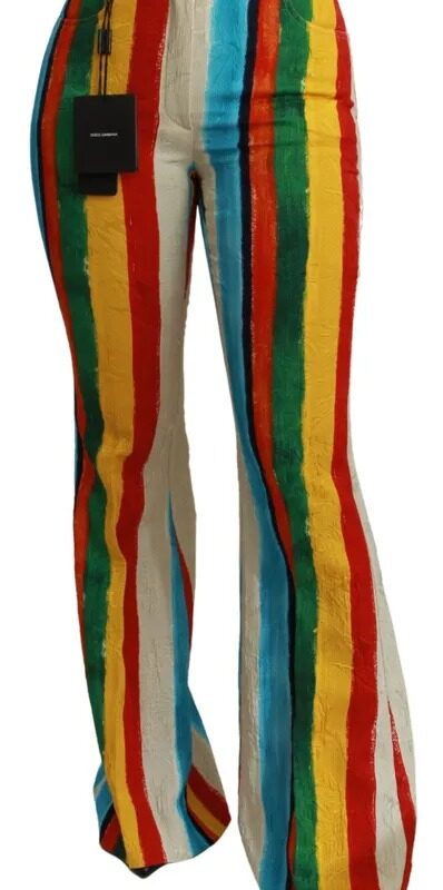 Dolce & Gabbana Multicolor Flared Riga Pittorica Pants