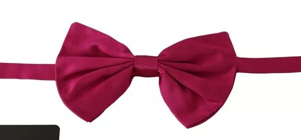 Dolce & Gabbana Pink 100% Silk Adjustable Neck Bow Tie Men