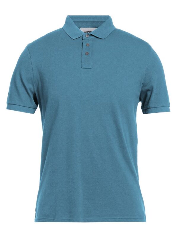 Alpha Studio Light Blue Cotton Men Polo Shirt