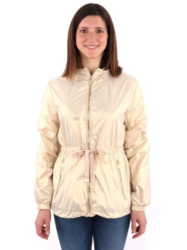 Yes Zee Beige Nylon Jackets & Coat