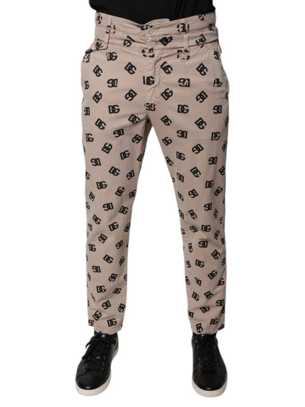 Dolce & Gabbana Beige Logo Cotton Skinny Denim Jeans