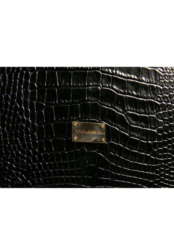Dolce & Gabbana Elegant Black Leather Logo Plaque Holder Catalogue Case