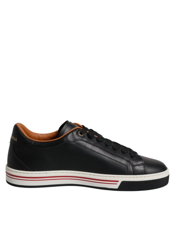 Dolce & Gabbana Black Leather Low Top Men Sneakers Shoes