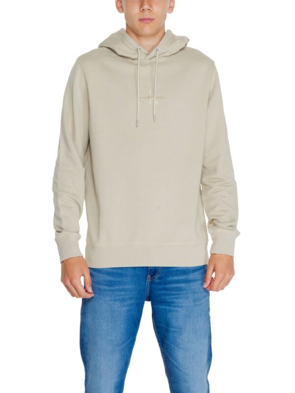 Calvin Klein Jeans Beige Recycled Cotton Hoody