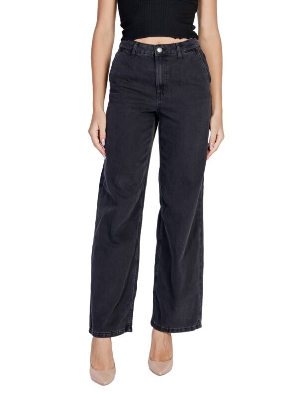 Jacqueline De Yong Black Cotton Relaxed Fit Jean