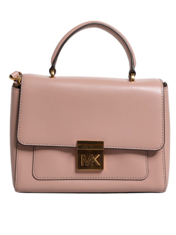 Michael Kors Pink Leather Logo Plaque Crossbody MINDY Satchel Bag