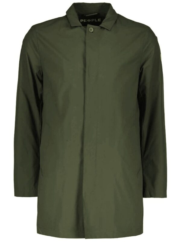 People Of Shibuya Green Recycled Polyester Men Trench Coat