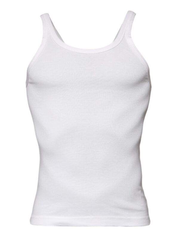 Dolce & Gabbana Ivory Cotton Sleeveless Round Neck Tank T-shirt