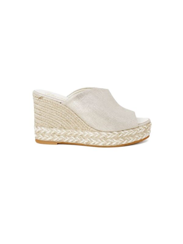 Espadrilles Gold Leather Platforms & Wedge