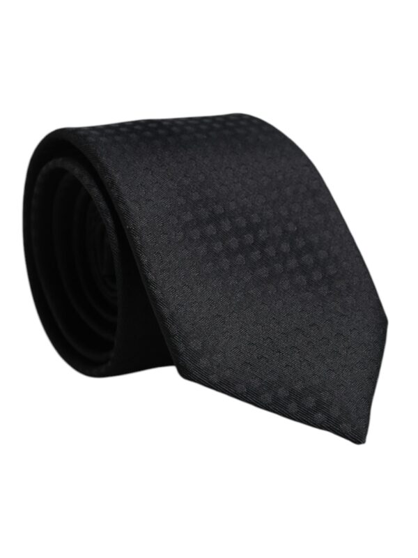 Dolce & Gabbana Black Circles Silk Adjustable Necktie Tie