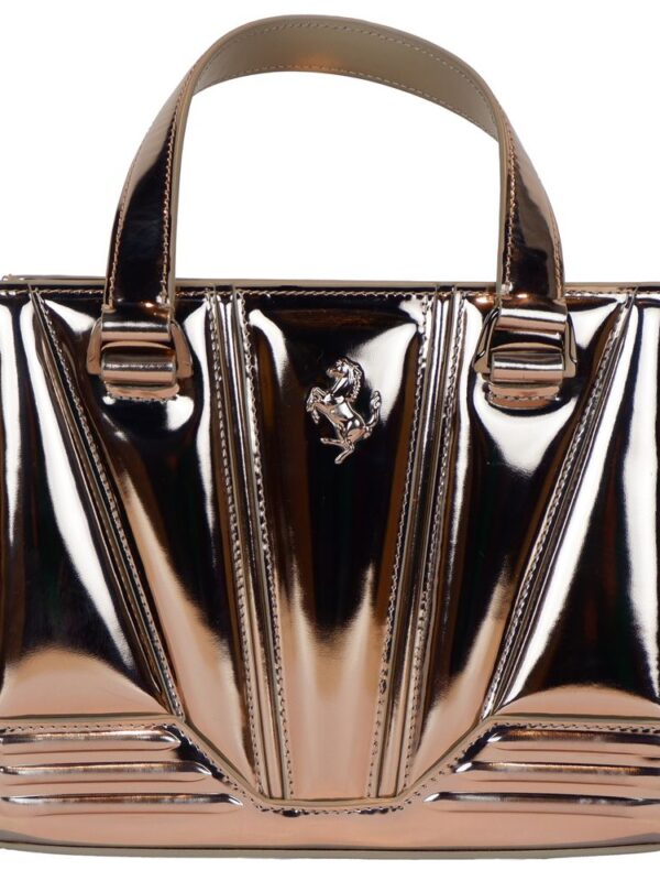 Ferrari Gray Leather Handbag