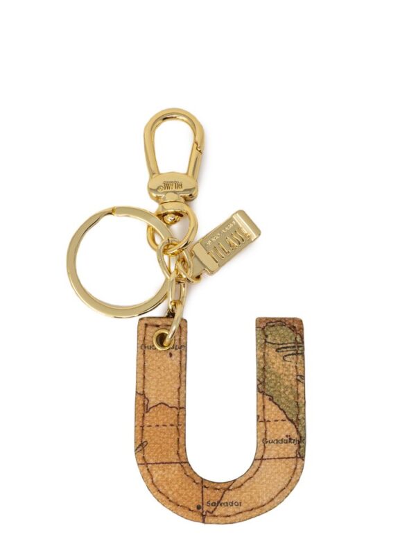 Alviero Martini Prima Classe Beige Leather Keychain