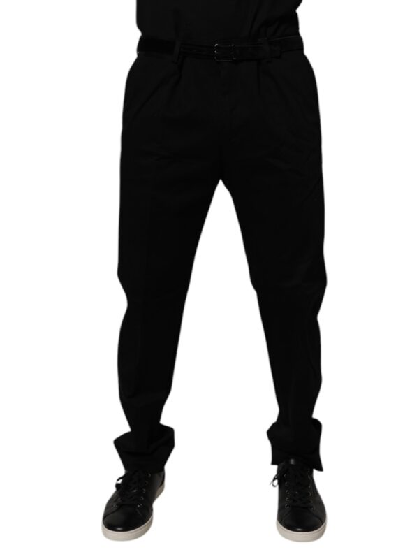 Dolce & Gabbana Black Cotton Men Skinny Dress Formal Pants