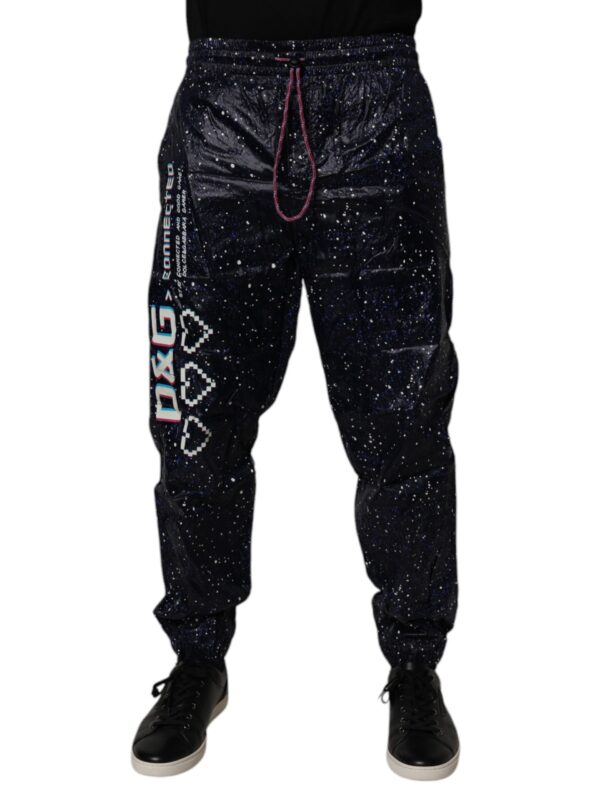Dolce & Gabbana Dark Blue DG Game Print Cotton Jogger Pants