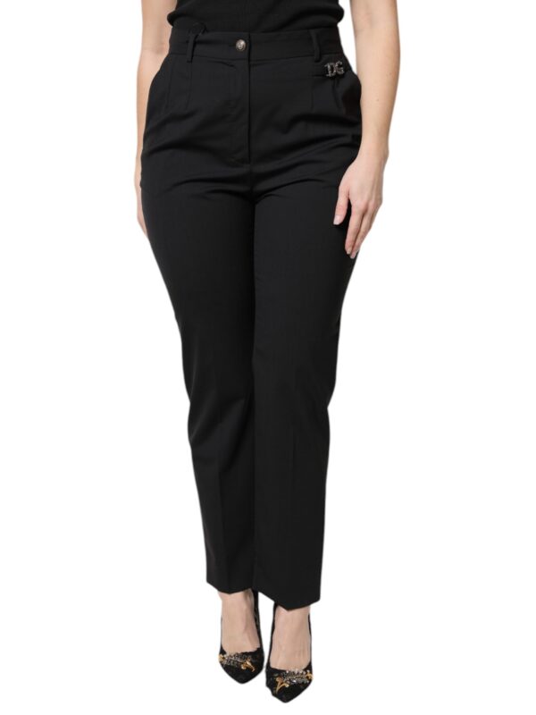 Dolce & Gabbana Black Polyester High Waist Dress Pants