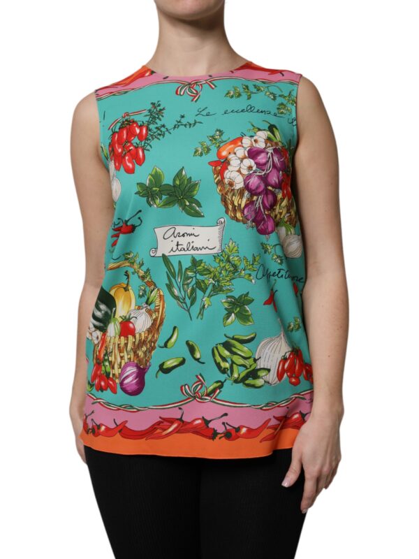 Dolce & Gabbana Multicolor Floral Silk Sleeveless Tank Top