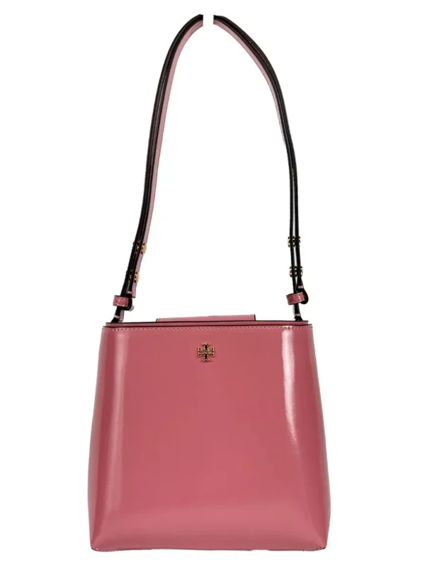 Tory Burch Patent Emerson Small Bucket Bag Purse Pink