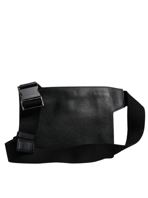 Dolce & Gabbana Black Calfskin Leather Messenger Crossbody Bag