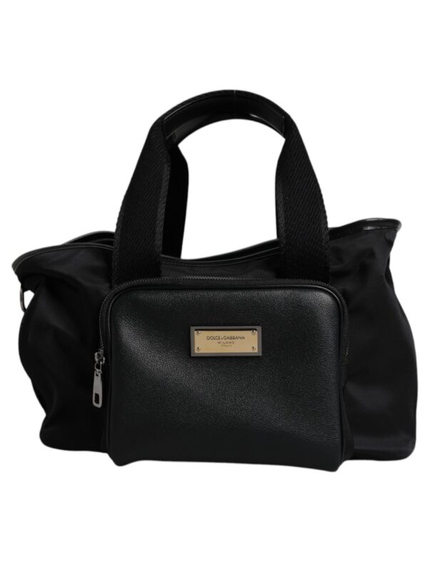 Dolce & Gabbana Black Shoulder Strap Pet Carry Logo Plaque Bag