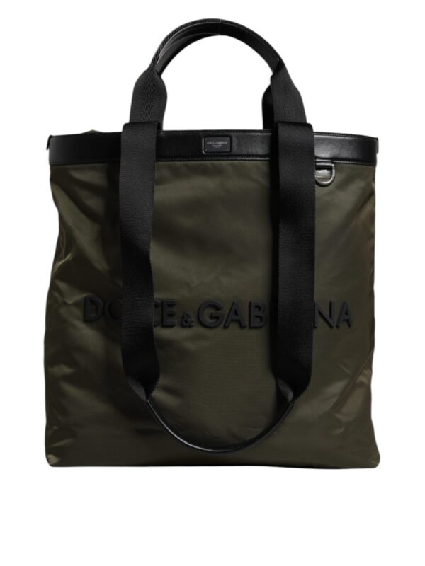 Dolce & Gabbana Military Green Nylon Shoulder Strap Tote Bag