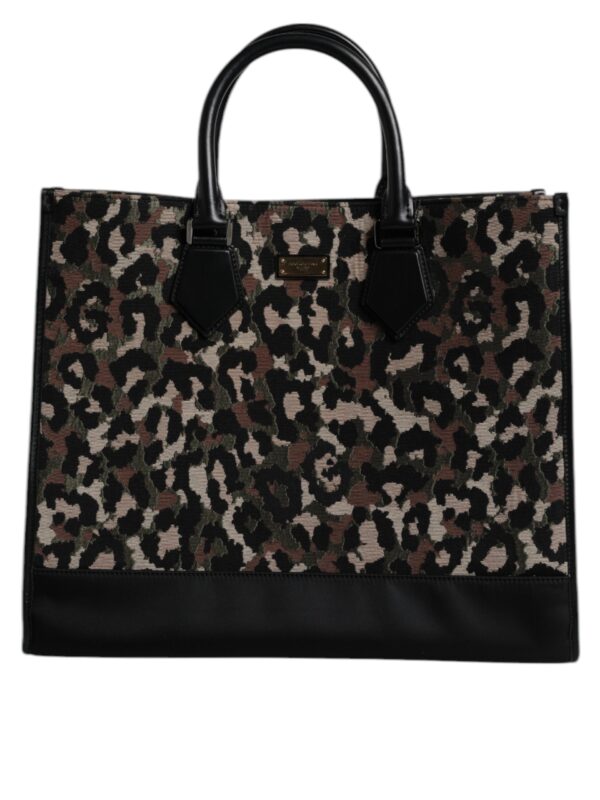 Dolce & Gabbana Multicolor Leopard Shopping Tote Shoulder Bag