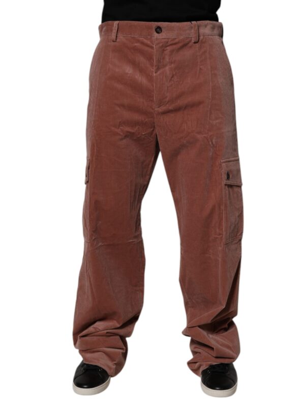 Dolce & Gabbana Brown Corduroy Cotton Cargo Men Denim Jeans
