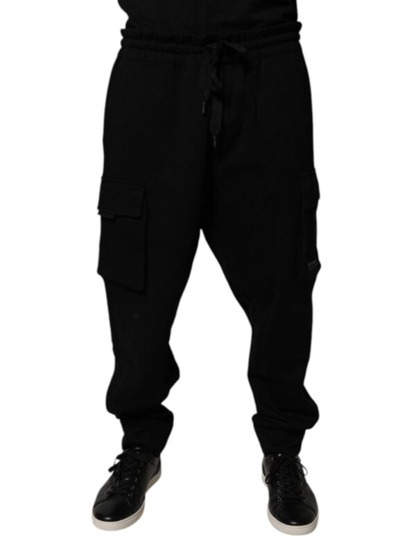 Dolce & Gabbana Black Cotton Jogger Cargo Sweatpants Pants