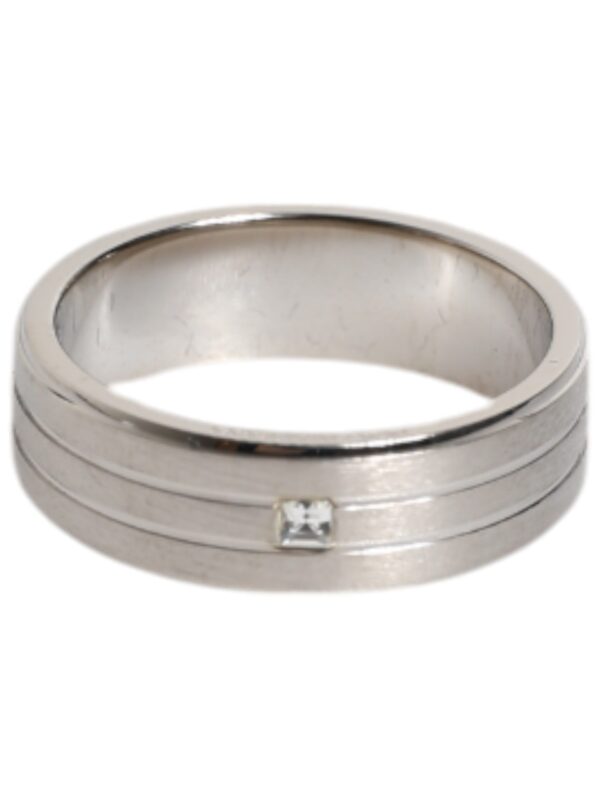 Dolce & Gabbana Silver Tone Brass Clear Crystal DG Logo Ring