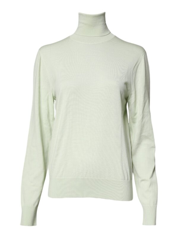 Dolce & Gabbana Light Green Wool Turtleneck Pullover Sweater
