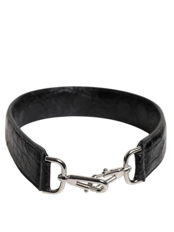 Dolce & Gabbana Black Alligator Leather Bag Shoulder Strap
