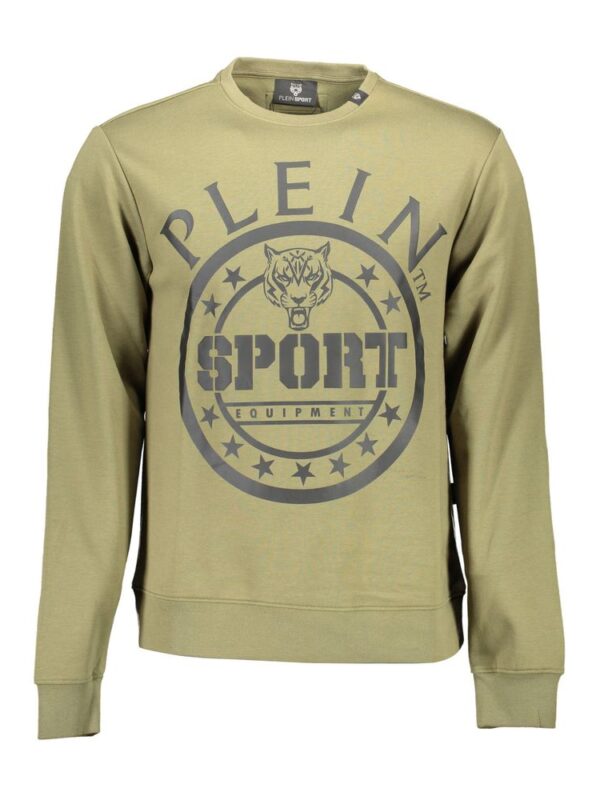Plein Sport Green Cotton Men Sweater