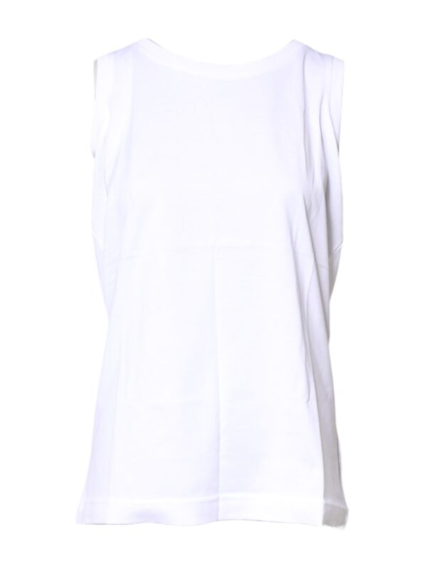 Dolce & Gabbana White Cotton Sleeveless Crew Neck T-shirt