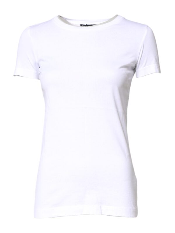 Dolce & Gabbana White Cotton Crew Neck Short Sleeves T-shirt