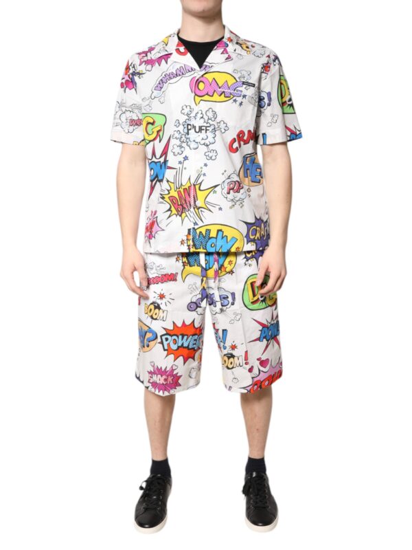 Dolce & Gabbana White Cartoon Print Cotton Men Pajama Set Sleepwear