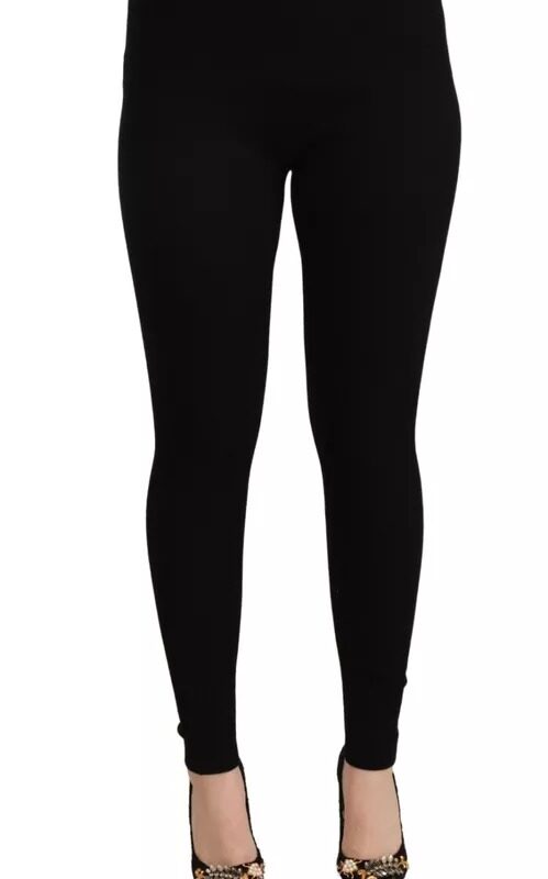 Dolce & Gabbana Black High Waist Stretch Tights Pants