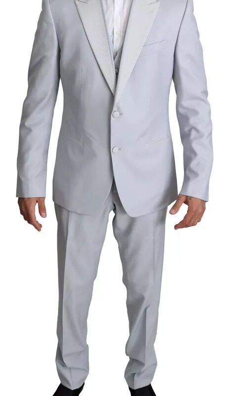 Dolce & Gabbana Light Blue SICILIA Wool 3 Piece Suit