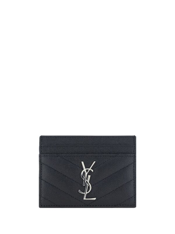 Saint Laurent Black Leather Card Holder