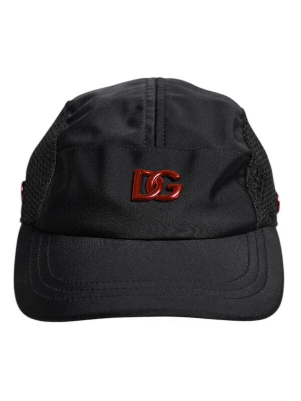 Dolce & Gabbana Black Nylon DG Logo 6 Panels Baseball Cap