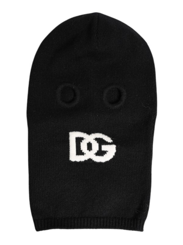 Dolce & Gabbana Black Cashmere Knitted Ski Mask Balaclava Hat