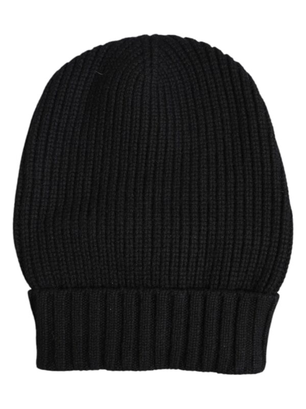 Dolce & Gabbana Black Cashmere Knitted Winter Beanie Hat